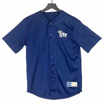 Miller Lite Baseball Jersey Adult S Beer Logo Sports Shirt Vintage Retro Blue - £20.57 GBP
