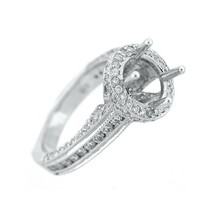 14k Plaqué or Blanc Semi Montage Anneau Fiançailles Diamant Femme Jour Cadeau - £72.12 GBP