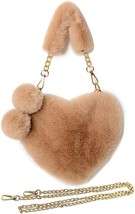 Furry Purse Heart Shaped Fluffy Faux Fur - £32.05 GBP