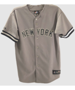 $15 New York Yankees MLB Gray Block Letters Vintage 90s Boys Stitched Je... - $14.85