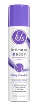 FDS Intimate + Body Dry Deodorant Spray, Baby Powder, 2 Oz. Can - £5.22 GBP