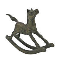 VTG Solid Brass Rocking Realistic Horse Figurine Equestrian Home Decor - £7.86 GBP
