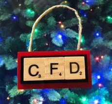 Columbus Fire Department CFD Christmas Ornament Scrabble Tiles - £7.79 GBP