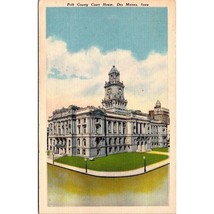 Vintage Linen Postcard, Polk County Court House Des Moines Iowa, Divided Back - £6.25 GBP