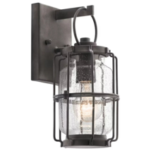 Montview 12&quot;H 1-Light Outdoor Wall Light Lantern Kichler Weathered Zinc Finish - £28.66 GBP