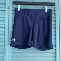 Under Armour Stretchy High Rise Waist Shorts ~ Sz M ~ Blue ~ 5&quot; Inseam - $22.50