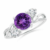 ANGARA Amethyst and Diamond Twisted Vine Ring for Women, Girls in 14K Solid Gold - £1,835.25 GBP