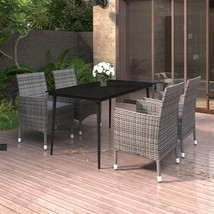  Garden Dining Set Grey PE rattan Large Suitable for Many - $9,513.98 MXN
