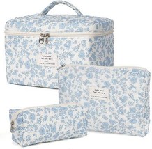 3 PCS Cotton Bag Cute Cosmetic Bag for Women Floral Coquette Aesthetic Makeup Ba - £40.39 GBP