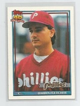 DARRIN FLETCHER (Phillies) 1991 TOPPS BASEBALL #9 NO PRINT CODE ERROR -RARE - $18.56