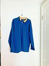 Arrow Mens Sz XXL Pullover Sweater Blue fur collar 1/2 zip - £12.45 GBP
