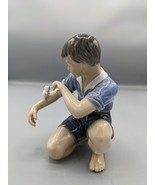 Vintage Denmark  Dahl Jensen Porcelain Figurine Boy with Mouse 1270 Mark... - $327.24