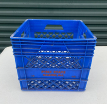 Vtg.  Milk Crate Pine State Quality Heavy Duty Crate 13&quot; X 13&quot; x11&quot; Blue - £29.03 GBP