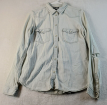 American Eagle Outfitters Button Down Shirt Mens Small Mint Green Distre... - $8.49