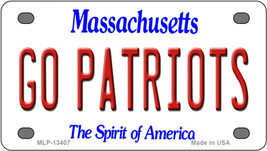 Go Patriots Massachusetts Novelty Mini Metal License Plate Tag - £11.54 GBP