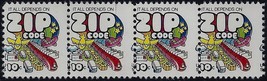 1511 - 10c Progressive Misperf Error / EFO Strip of 4 &quot;Zip Code&quot; Mint NH - £7.71 GBP