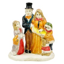 Vtg Victorian Christmas Carolers Family Ceramic Hand Painted 3.5&quot; Tall Ornament - £5.35 GBP
