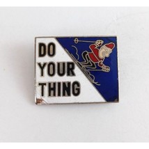 Vintage Do Your Thing Man Skiing Lapel Hat Pin - £5.12 GBP