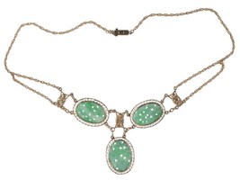 c1920&#39;s 14k/Jade Art Deco Period Necklace - £943.54 GBP