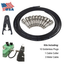 Solderless Patch Cable Kit Diy 10&#39; Cable 10 Plugs For Guitar Effect Peda... - $63.99