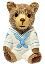 VTG Relpo T1150 Teddy Bear Sailor Suit Nursery Planter Blue White Brown 6x4.25&quot; - £10.42 GBP