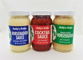 Kelly&#39;s Pride-3 pk Horseradish Sauce, Cocktail Sauce &amp; Prepared Horseradish - $16.82