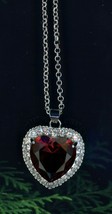 Hoja Infinito Amor Cristal Rojo Corazón Colgante de Plata Joyería Regalos - £29.90 GBP