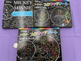 Disney Hologram Scratch Art Set - Mickey &amp; Minnie, Pooh, Mickey&#39;s Friends -3 pcs - £35.19 GBP