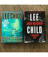 The Midnight Line &amp; Never Go Back by Lee Child Jack Reacher series. Hard... - $8.42