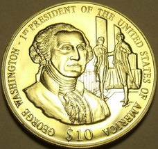 Gem Unc Liberia 2003 $10~George Washington 1st President Of The United S... - $19.69