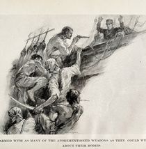 Pirates With Weapons Capturing Exertion Boat Art Print 1920s Lost Ships ... - $14.01 CAD