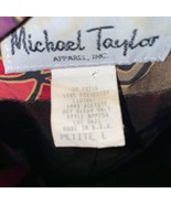 Vintage Retro abstract print one button Blazer Michael Taylor Petite Large  - $23.12