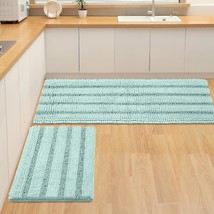 Non Slip Thick Shaggy Chenille Bathroom Rug Sets 2 Piece, Thickened Hot Melt Rub - $50.99