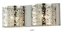 HDC Carterton 2-Light Chrome Vanity Light with Crystal Accents - £60.74 GBP