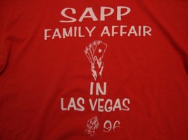 Vintage Sappy Family Affair In Las Vegas Souvenir Red T Shirt Size L - £7.86 GBP