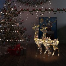 vidaXL Reindeer Christmas Decoration Set of 2 Multicolor Acrylic 47.2in - $368.27