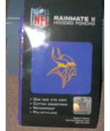 rain coat rainmate hooded poncho NFL Minnesota Vikings purple new - $266.55 MXN