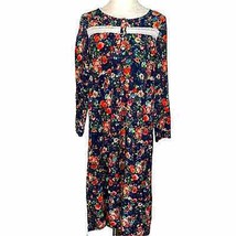 The Vermont Country Store Long Sleeve Floral Print Pullover Dress size Medium - $32.44