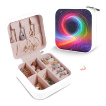 Leather Travel Jewelry Storage Box - Portable Jewelry Organizer - Aura - $15.47