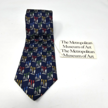 Metropolitan Museum of Art Silk Neck Tie Brand New Gardening Tools Navy - £19.53 GBP