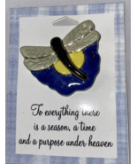 Brooch Enamelware Dragonfly Lapel Pin Blue 2&quot; w x 1 1/2&quot; t Ladies Girls ... - £7.78 GBP
