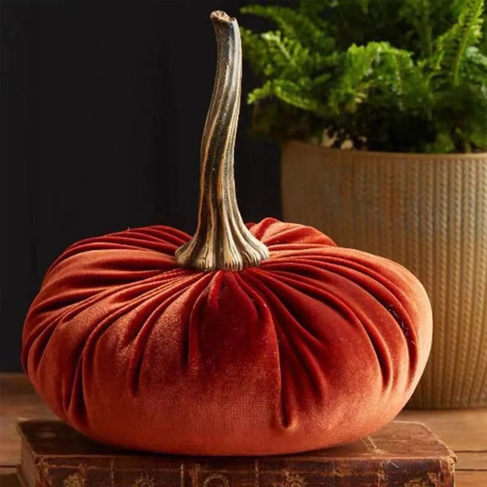 House Home Halloween Pumpkin Ornament Pillow Decor Handmade Velvet Pumpk... - £19.54 GBP