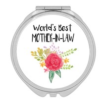 World&#39;s Best Mother-in-Law : Gift Compact Mirror Family Cute Flower Christmas Bi - £10.35 GBP