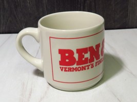 Rare 1980s Ben &amp; Jerry&#39;s Ice Cream Coffee Mug Red White Porcelain Vtg Original - £42.05 GBP