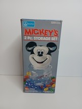 Vintage ANCHOR Disney Mickey Mouse 2 Piece Storage Set Jar Anchor Hockin... - £13.90 GBP