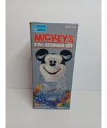 Vintage ANCHOR Disney Mickey Mouse 2 Piece Storage Set Jar Anchor Hockin... - £13.85 GBP