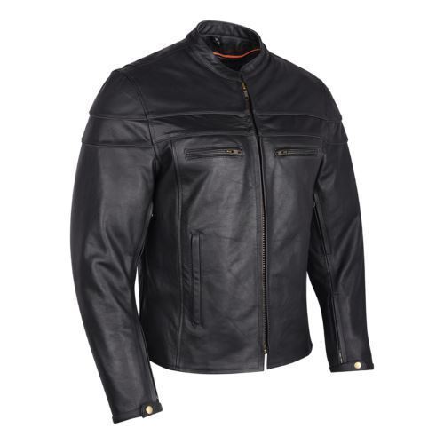 Men&#39;s Premium Leather MCJ Vented Motorcycle Jacket Biker Apparel Vance L... - £106.48 GBP+