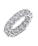 Damen Volle Ewigkeit Ehering Kissen Labor Erstellt Edelstein Silber - $1,485.43 MXN