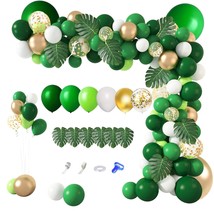 163Pcs Jungle Party Balloons Garland Arch Kit, Gold Green Balloons Dinosaur Part - £20.77 GBP