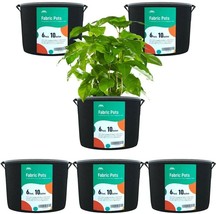 Grow Bags 10 Gallon 6 Pack Fabric Pots for Plants Heavy Duty W Handles NEW - £26.13 GBP
